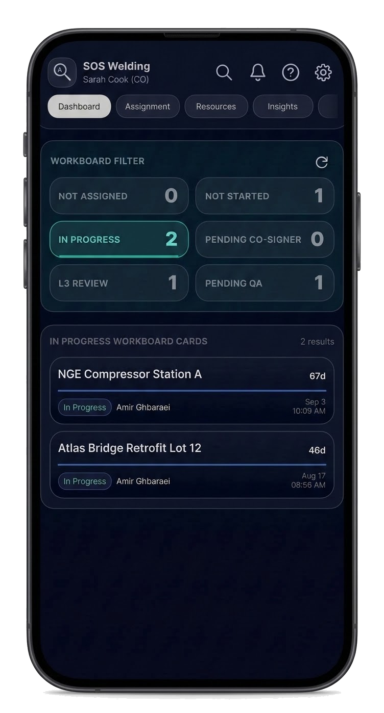 Inspection workboard